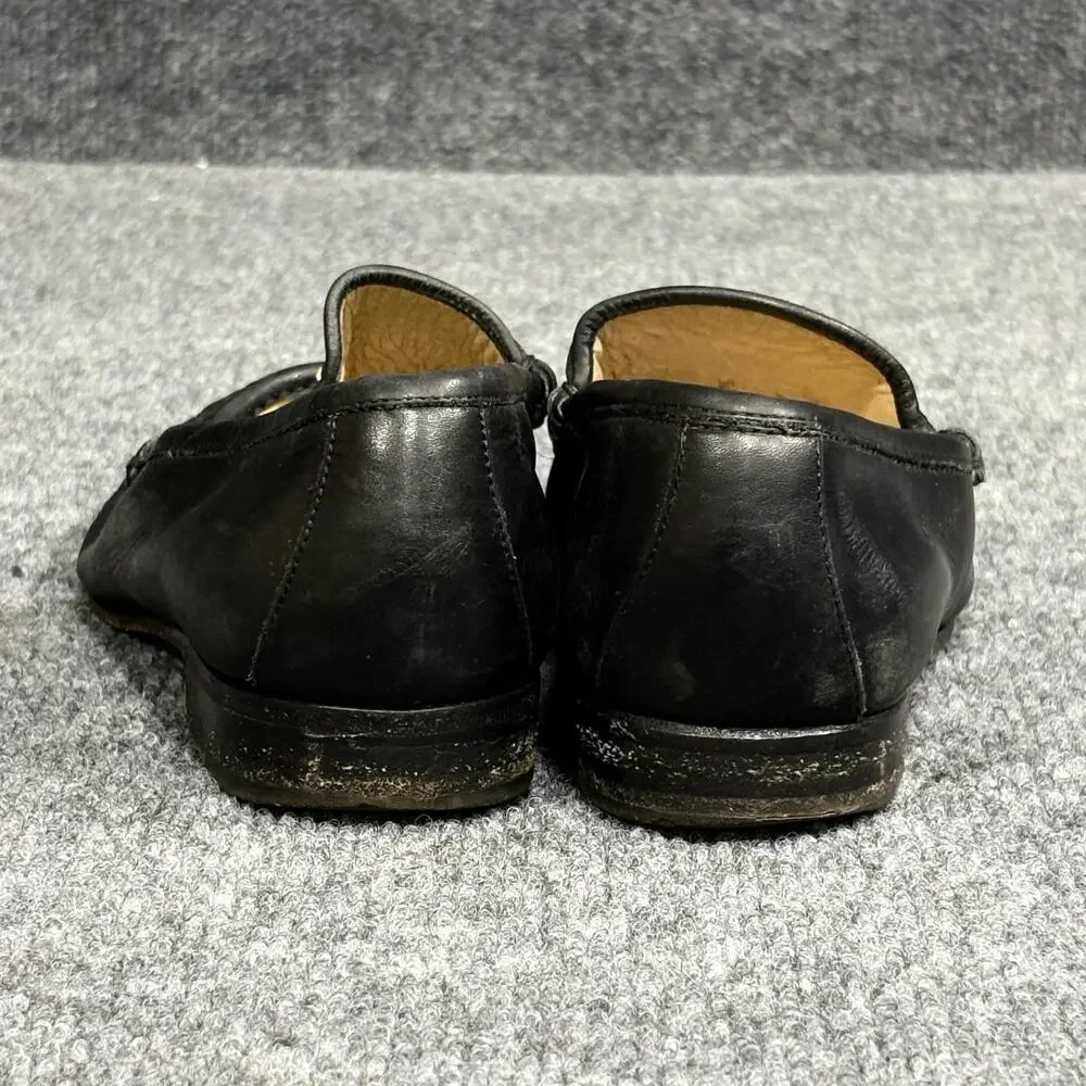 Gucci Shoes Womens 6 Black 36 Leather Horsebit Loafer Flats Slip On Italian